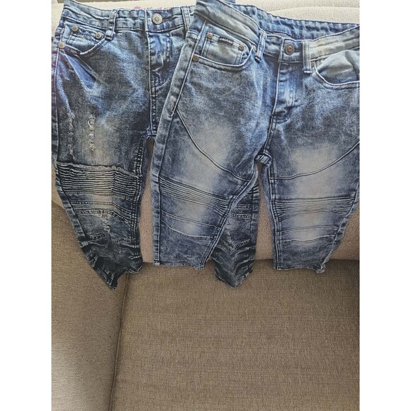 Other - Brooklyn's Best Denim & Rivets Jeans‎ Size 6 Boys Acid Wash Moto Biker Stretch